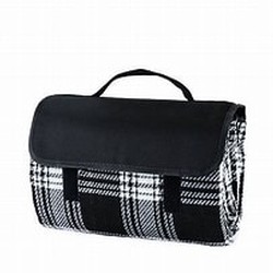 Dine™ Ironstone Picnic Blanket in Black Plaid by True